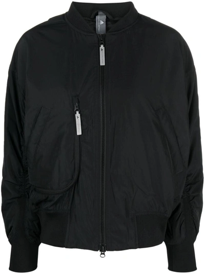 Adidas By Stella Mccartney X Stella Mccartne Logo-print Lightweight Jacket In Black