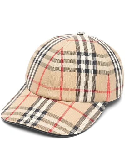 Burberry Vintage Check Hat In Cotton In Multicolor
