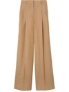 Burberry Wool Wide-leg Trousers In Camel