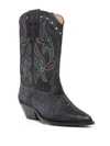 Isabel Marant Duerto Intarsia 50mm Leather Boots In Faded Black