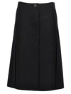 Lanvin A-line Wool Skirt Button Detail In Black