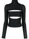 Misbhv Elena Turtleneck Long-sleeve Top In Black