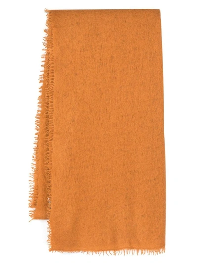 Mouleta Knitted Cashmere Scarf In Orange