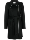 P.a.r.o.s.h Leak Off-center Zip-up Wool Coat In Nero