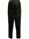 Pierre-louis Mascia Printed Silk Blend Trousers In Blue