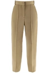 Tory Burch Pintuck Tapered Wool Trousers In Multicolor