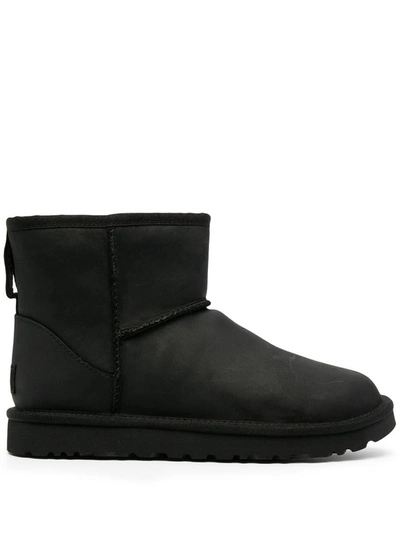 Ugg Classic Mini Leather Boots In Black