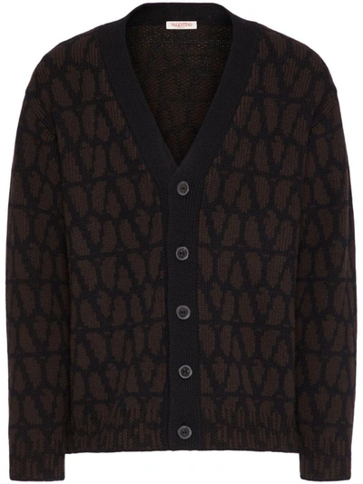 Valentino Vlogo Jacquard Cardigan In Multicolour