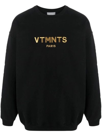 Vtmnts Embroidered Logo Sweatshirt In Black