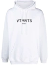 Vtmnts Logo-print Drawstring Hoodie In White