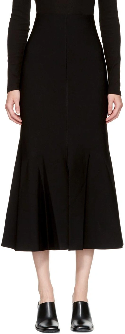 Stella Mccartney Milano Fluted Compact-knit Skirt In Black