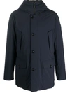 Woolrich Lined Lightweight Cotton Blend Utility Jacket In Blue