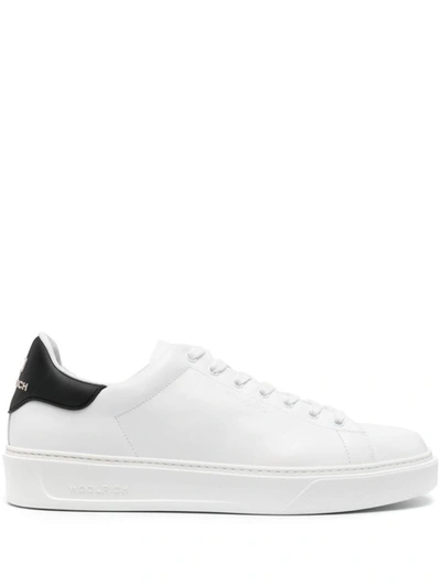 Woolrich Logo-embossed Leather Trainers In White