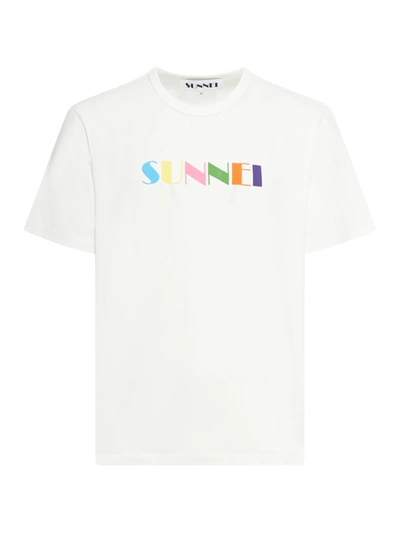 Sunnei Classic T-shirt Logo Sprayed In White