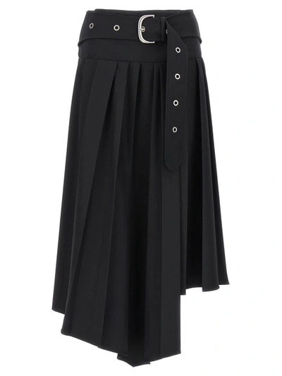 Off-white Tech Drill Belt Pleated Skirt In Black