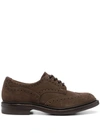 Tricker's Brogue-detail Suede Brogues In Grey