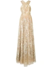 MARCHESA NOTTE MARCHESA NOTTE FLORAL BEAD EMBELLISHED GOWN - YELLOW,N13G028512093856