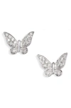 Meira T Butterfly Diamond Stud Earrings In White