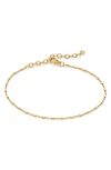 Monica Vinader Gold Barrel Station Chain Bracelet In 18ct Gold Vermeil