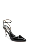 Badgley Mischka Indie Ii Ankle Strap Pointed Toe Pump In Black