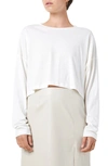 NOISY MAY FRIDA LONG SLEEVE COTTON CROP TOP
