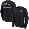 Fanatics Signature Unisex  Black Alabama Crimson Tide Super Soft Pullover Crew Sweatshirt In Black