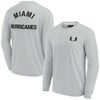 FANATICS SIGNATURE UNISEX FANATICS SIGNATURE GRAY MIAMI HURRICANES ELEMENTS SUPER SOFT LONG SLEEVE T-SHIRT