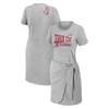 Wear By Erin Andrews Women's  Heather Gray Alabama Crimson Tide Knotted T-shirt Dress In Heather Gray