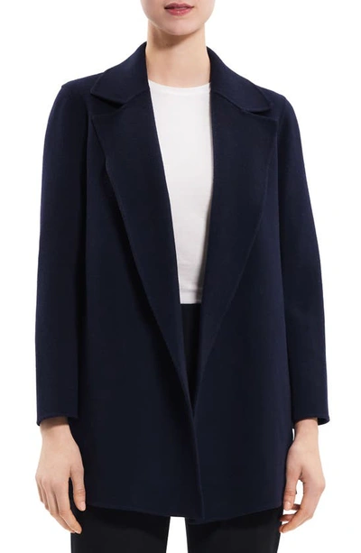 Theory Clairene New Divide Wool-cashmere Jacket In New Navy