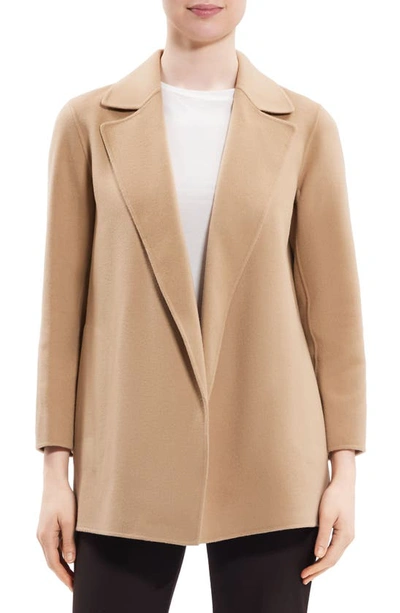 Theory Clairene New Divide Wool-cashmere Jacket In Palomino