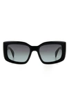 Rag & Bone 54mm Gradient Rectangular Sunglasses In Black