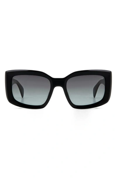 Rag & Bone 54mm Gradient Rectangular Sunglasses In Black/gray Gradient