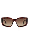 Rag & Bone 54mm Gradient Rectangular Sunglasses In Brown