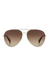 Rag & Bone 59mm Aviator Sunglasses In Gold/brown Gradient