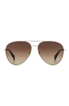 Rag & Bone 59mm Aviator Sunglasses In Gold Havana/brown Gradient