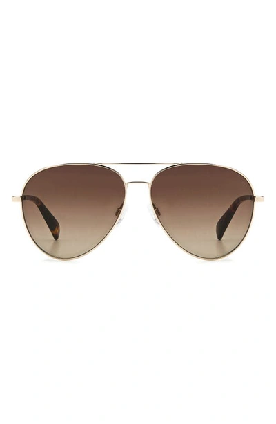 Rag & Bone 59mm Aviator Sunglasses In Gold/brown Gradient