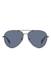 Rag & Bone 59mm Aviator Sunglasses In Gray/blue Solid