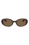 Dolce & Gabbana Tortoiseshell-effect Oval-frame Sunglasses In Dark Brown