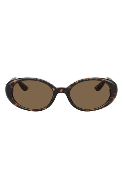 Dolce & Gabbana Tortoiseshell-effect Oval-frame Sunglasses In Dark Brown