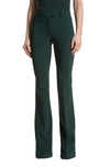 Michael Kors Haylee Flare-leg Crepe Trousers In Dark Green