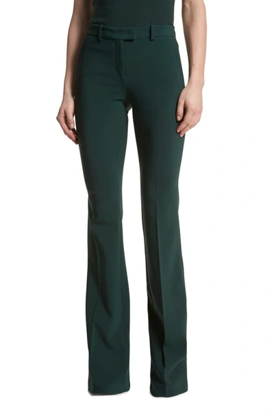 Michael Kors Haylee Flare-leg Crepe Trousers In Forest