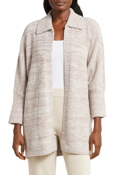 Barefoot Dreams Cozychic Collared Poncho In Heather Almond