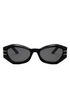 Dior The Signature B1u 55mm Butterfly Sunglasses In Black