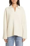 Tom Ford Ribbed-knit Wool-cashmere Polo Sweater In White