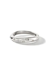 John Hardy Surf Diamond Band Ring In Silver