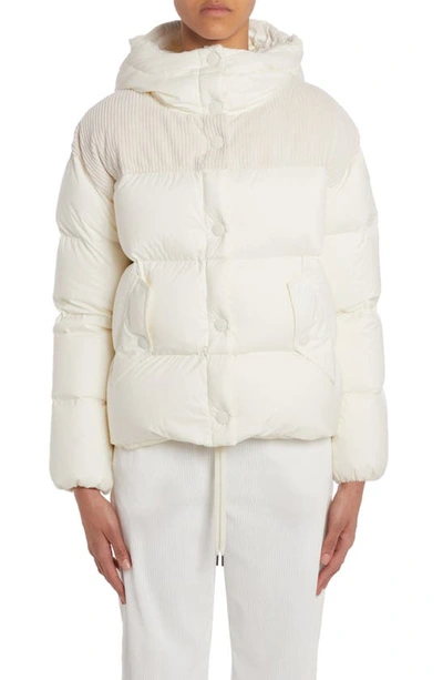 Moncler White Jaseur Down Jacket In Off White