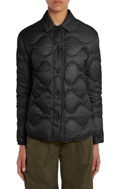 Moncler Quilted Shell Down Jacket In Black