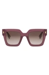 Fendi Roma 50mm Square Sunglasses In Violet Brown