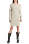 TREASURE & BOND ONE-SHOULDER LONG SLEEVE RIB jumper DRESS