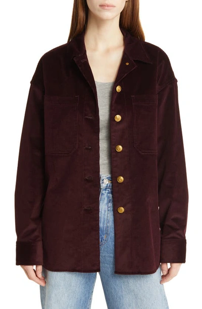 Rag & Bone Lory Corduroy Shirt Jacket In Burgundy